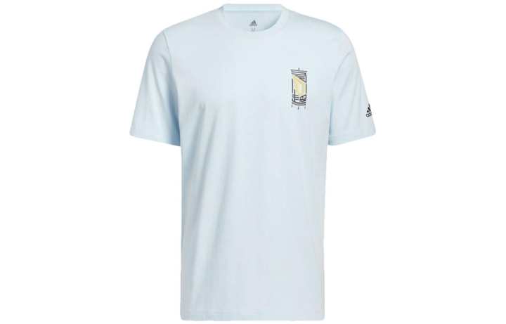 Adidas Adidas T Shirts Men's Blue Crew Neck Moderate Straight Fit