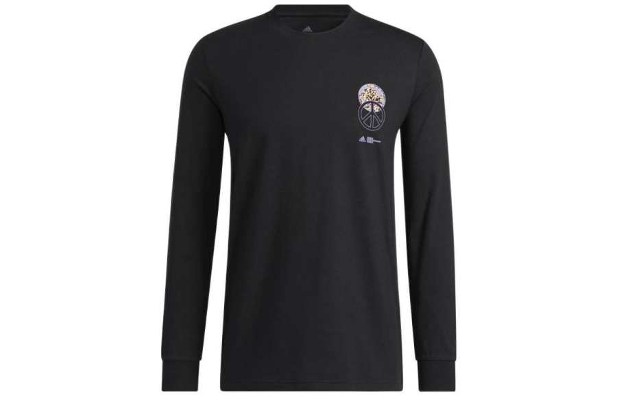 Adidas Adidas T Shirts Men's Black Crew Neck Moderate Straight Fit