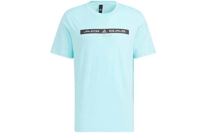 Adidas Adidas T Shirts Men's Blue Crew Neck Moderate Straight Fit