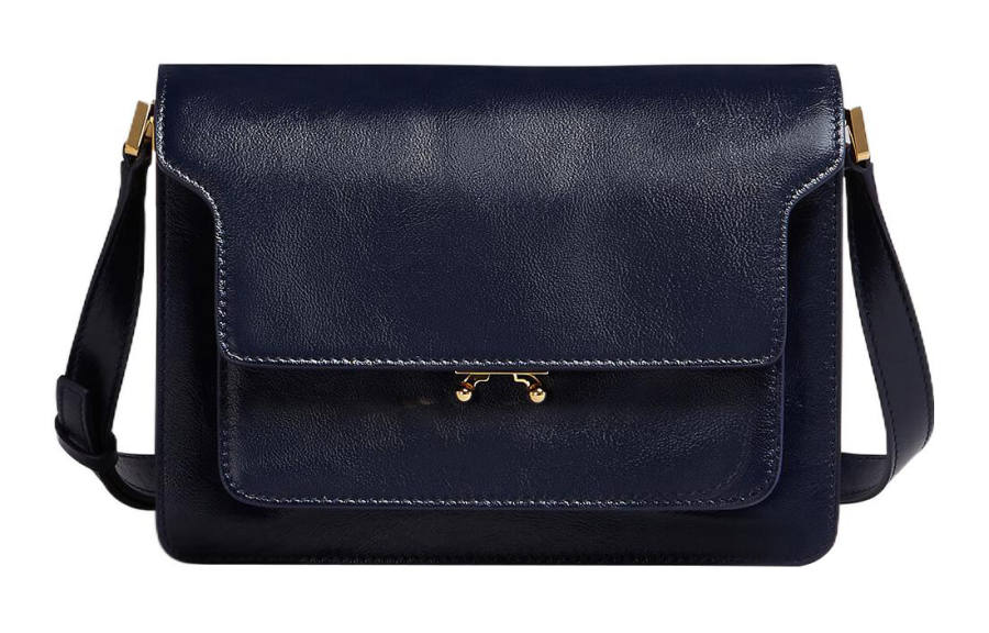 MARNI Trunk Calfskin Crossbody Bag, Shoulder Bag Medium Women's Blue