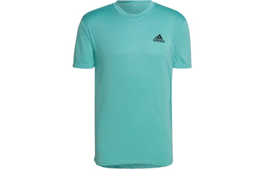 Adidas Adidas T Shirts Men's Green Crew Neck Moderate Straight Fit
