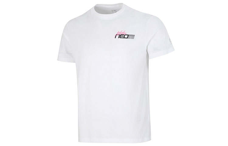 Adidas Neo T Shirts Men's White Crew Neck Moderate Straight Fit