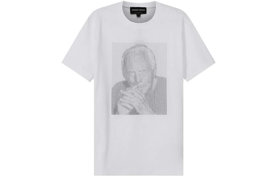 GIORGIO ARMANI T Shirts Men's Optical White Crew Neck Moderate Straight Fit