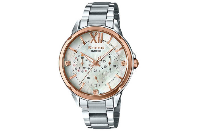 CASIO CASIO Women's SHEEN Mother Of Pearl Color Watch SHE-3056SG-7A