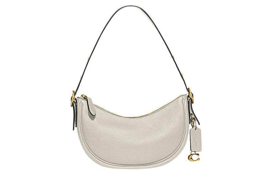 COACH Luna Cow Leather Handbag, Shoulder Bag Women's Chalk White
