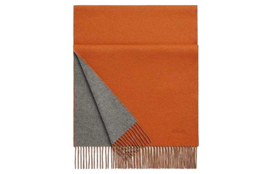 HERMES HERMES Double sided Cashmere Knit Scarves Men's