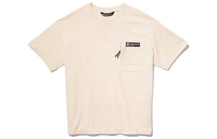 Timberland T Shirts Unisex Beige Crew Neck Moderate Straight Fit