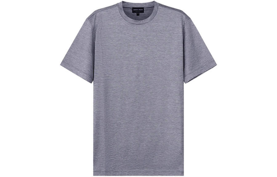 GIORGIO ARMANI T Shirts Men's Gray Crew Neck Moderate Straight Fit