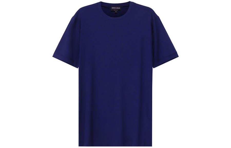 GIORGIO ARMANI T Shirts Men's Dark Blue Crew Neck Moderate Straight Fit
