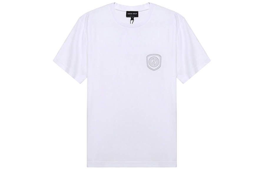 GIORGIO ARMANI T Shirts Men's White Crew Neck Moderate Straight Fit