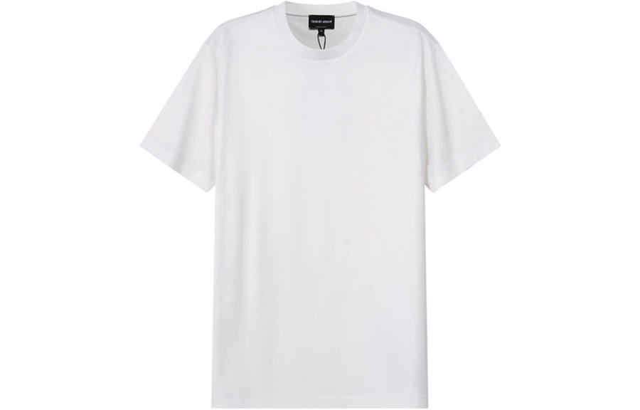 GIORGIO ARMANI T Shirts Men's White Crew Neck Moderate Straight Fit