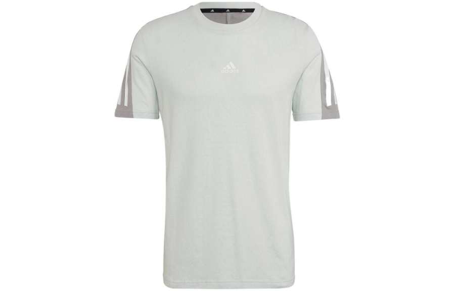 Adidas Adidas T Shirts Men's Light Green Crew Neck Moderate Straight Fit