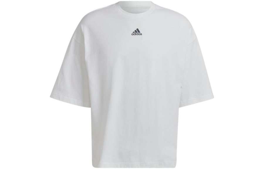 Adidas Adidas T Shirts Men's White Crew Neck Moderate Straight Fit