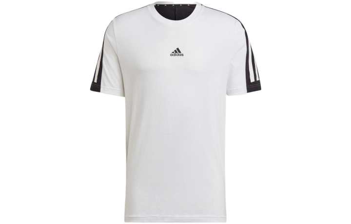 Adidas Adidas T Shirts Men's White Crew Neck Moderate Straight Fit