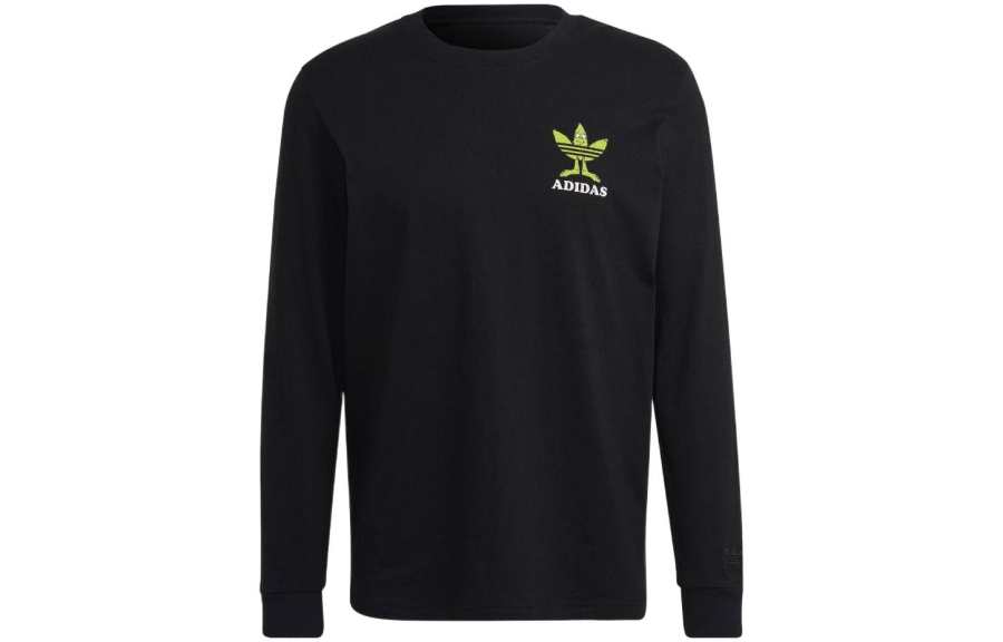 Adidas Originals T Shirts Men's Black Crew Neck Moderate Straight Fit
