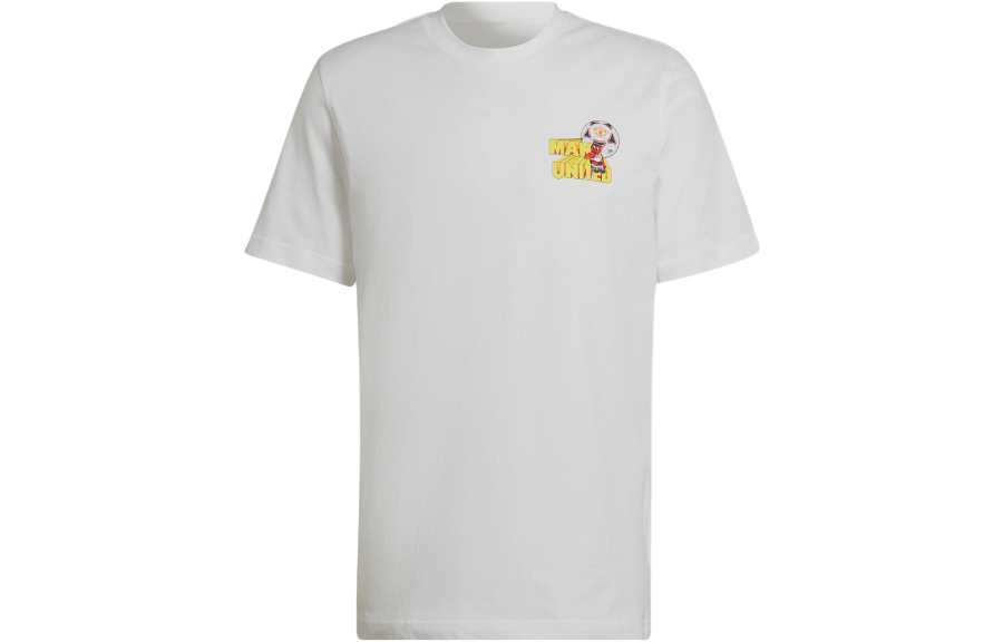 Adidas Originals T Shirts Men's White Crew Neck Moderate Straight Fit