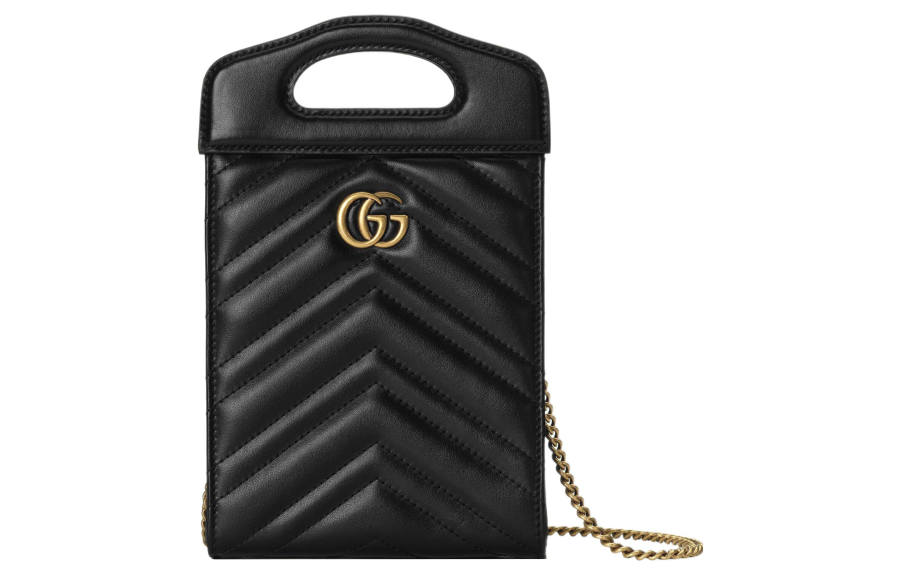 GUCCI GG Marmont Leather Shoulder Bag, Crossbody Bag, Handbag Mini Women's Black