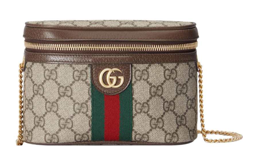 GUCCI Ophidia Supreme Canvas One Shoulder Handbag, Fanny Pack Women's Ebony