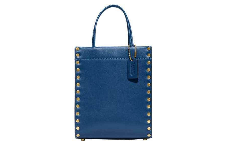 COACH Cashin Cow Leather Tote Bag, Shopping Bag, Handbag, Shoulder Bag, Crossbody Bag Mini Women's Blue