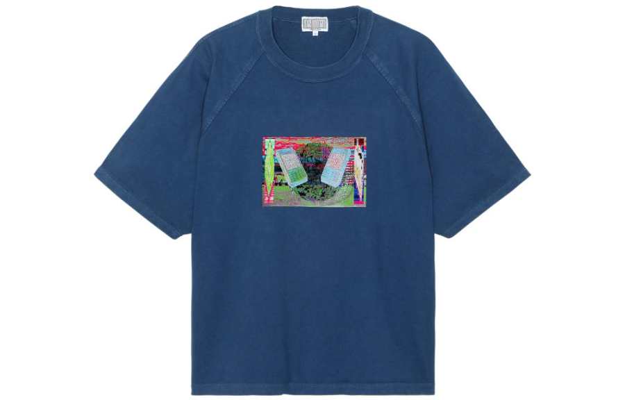 Cav Empt T Shirts Unisex Blue Crew Neck Moderate Straight Fit