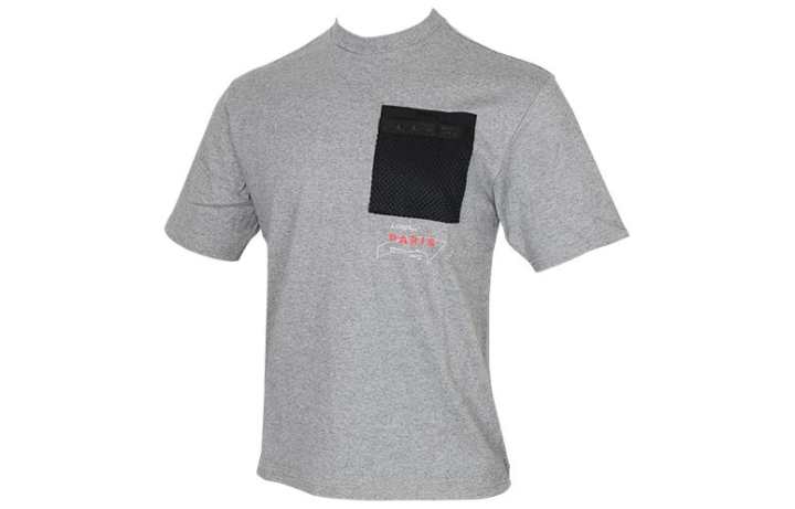 Nike Nike T Shirts Men's Gray Crew Neck Moderate Straight Fit
