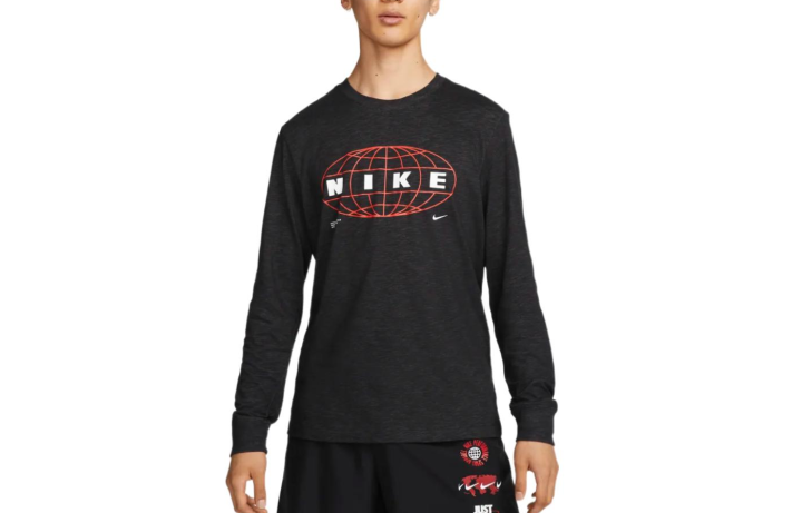 Nike Nike T Shirts Men's Black Crew Neck Moderate Straight Fit