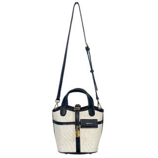 Mosiliri Canvas Bag, Bucket Bag, Basket Bag, Handbag, Shoulder Bag, Crossbody Bag Small Women's White/Black