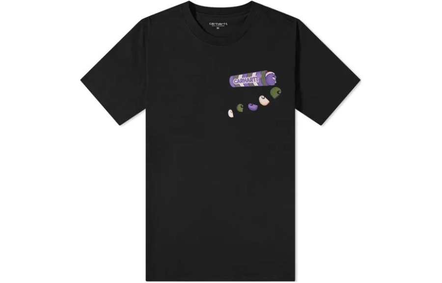 Carhartt WIP T Shirts Men's Black Crew Neck Moderate Straight Fit