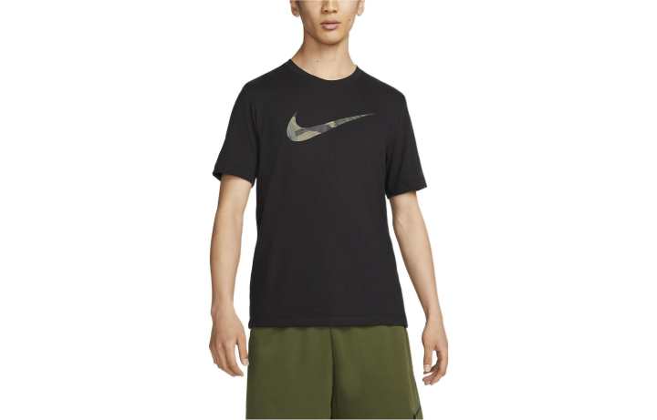 Nike Nike T Shirts Men's Black Crew Neck Moderate Straight Fit