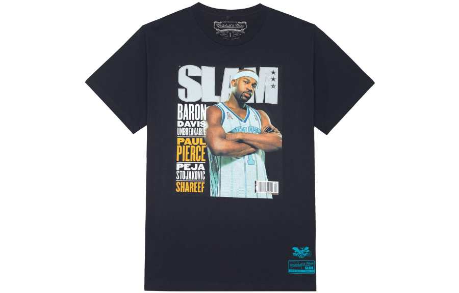 Mitchell Ness x Slam Set in Sleeve T Shirt Unisex Black