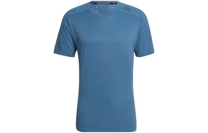 Adidas Adidas HIIT T Shirts Men's Dark Blue Crew Neck Moderate Straight Fit