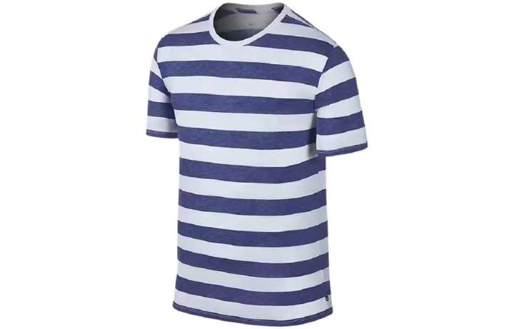 Nike Nike T Shirts Men's White Blue Crew Neck Moderate Straight Fit