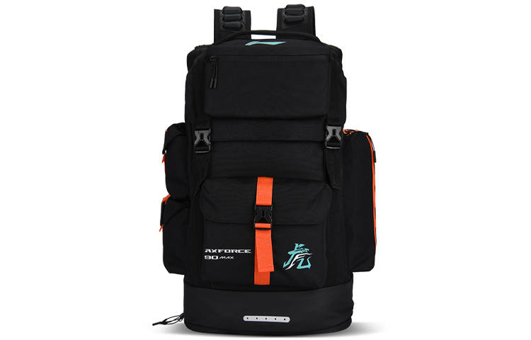 Li-Ning Li Ning Fabric Badminton Backpack Regular Unisex Black Red