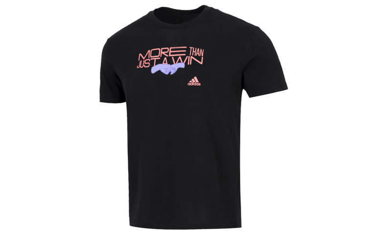 Adidas Adidas T Shirts Men's Black Crew Neck Moderate Straight Fit