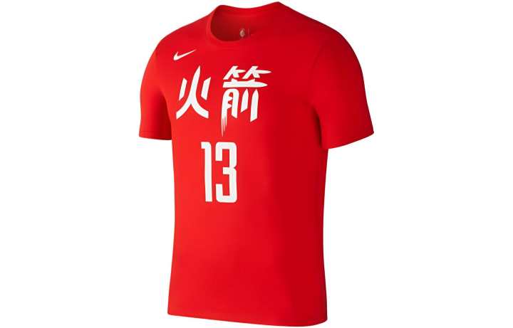Nike Nike T Shirts Men's Red Crew Neck Moderate Straight Fit