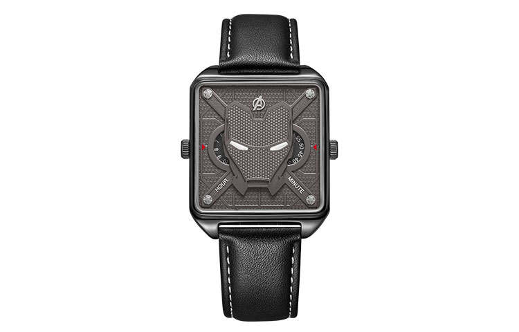 MARVEL MARVEL Quartz Movement Leather Strap Watch Men's Watches Black Dial M 9291BBB