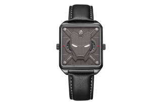 MARVEL Quartz Movement Leather Strap Watch Men's Watches Black Dial M 9291BBB
