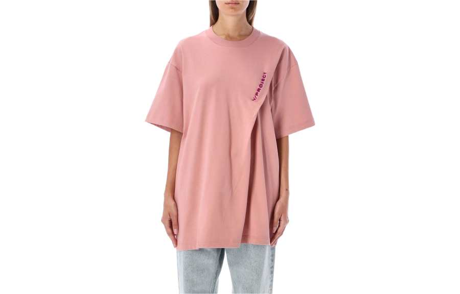 Y/Project T Shirts Unisex Pink Crew Neck Straight Fit
