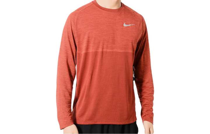 Nike Nike T Shirts Men's Orange Crew Neck Moderate Straight Fit