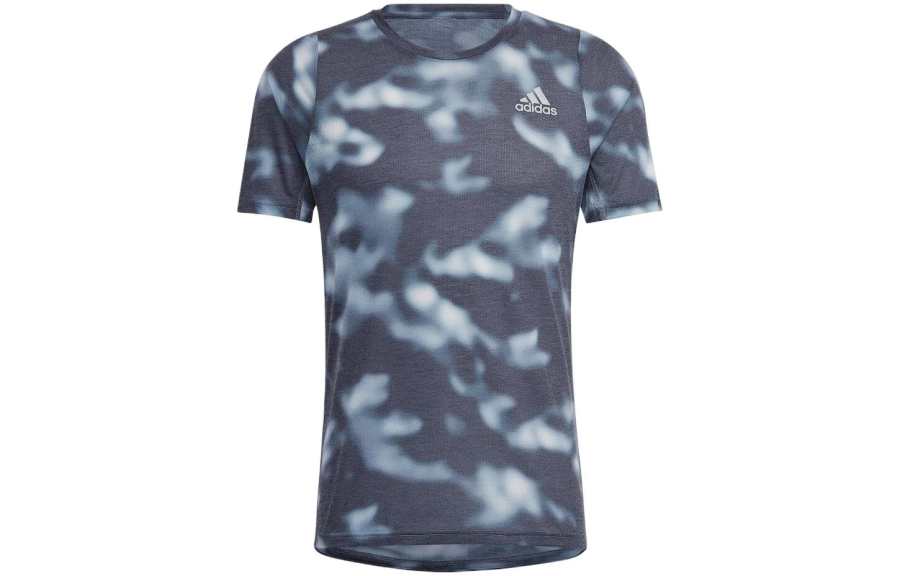 Adidas Adidas Run Icons 3 Bar Allover Print Running Tee
