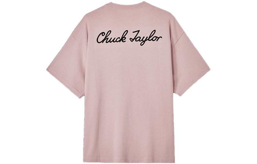Converse T Shirts Unisex Pink Crew Neck Moderate Straight Fit