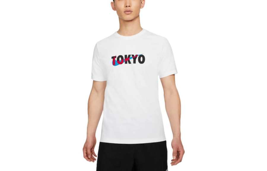 Nike Nike T Shirts Men's White Crew Neck Moderate Straight Fit