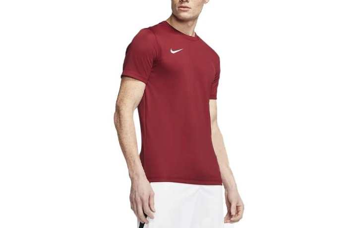 Nike Nike T Shirts Men's Burgundy Crew Neck Moderate Straight Fit