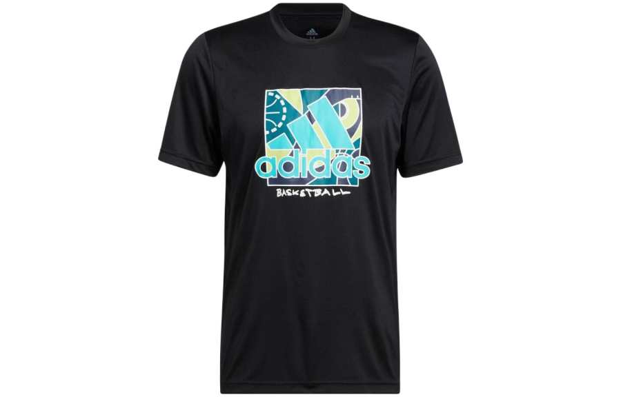 Adidas Adidas T Shirts Men's Black Crew Neck Moderate Straight Fit