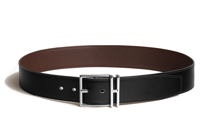 HERMES HERMES Togo Calfskin Leather Belts Men's Width 4cm