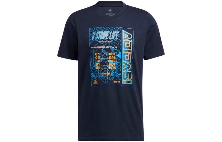 Adidas Adidas T Shirts Men's Blue Crew Neck Moderate Straight Fit