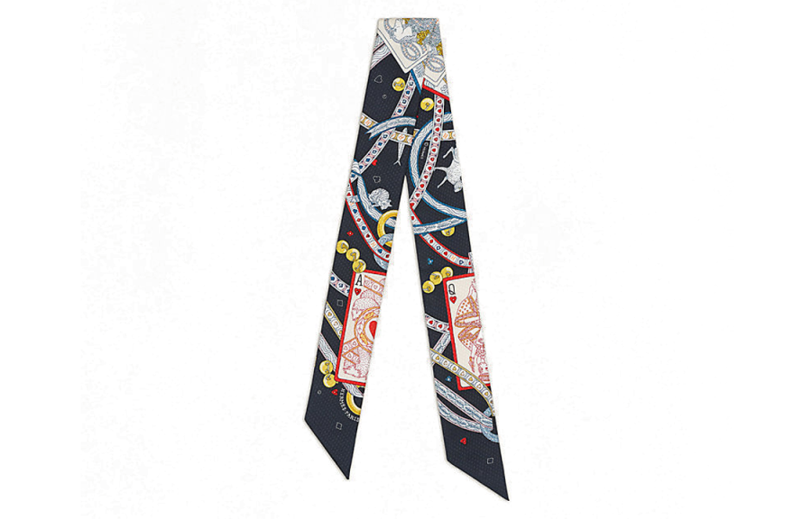HERMES Dame De Coeur Scarves Women's Black/Rouge/or