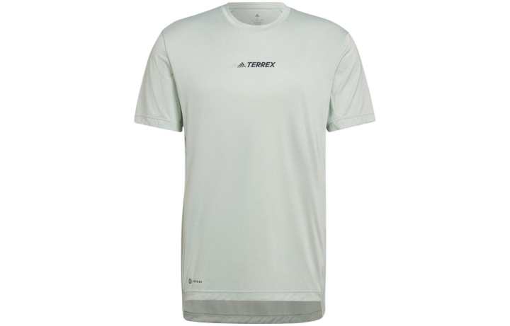 Adidas Adidas Terrex T Shirts Men's Linen Green Crew Neck Moderate