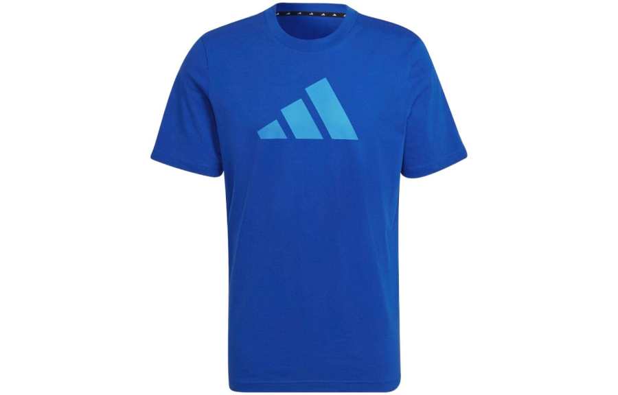 Adidas Adidas T Shirts Men's Blue Crew Neck Moderate Straight Fit