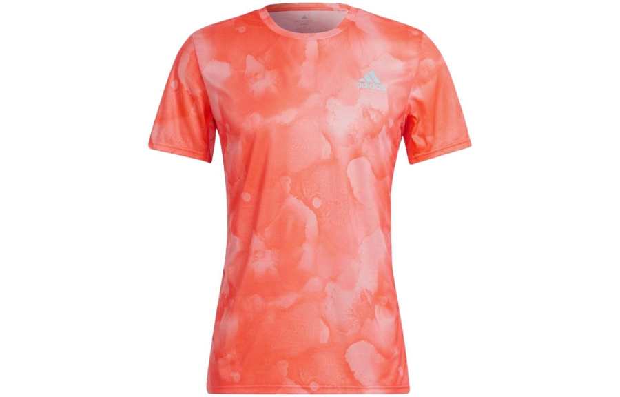 Adidas Adidas T Shirts Men's Acid Red Crew Neck Moderate Straight Fit